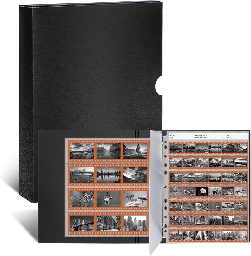 ENPOINT Acid Free Film Negative Binder, 3 Ring Binder with 30 Pack 35mm Negative Sleeves and 30 Pack 120 Film Sleeves - Image 1